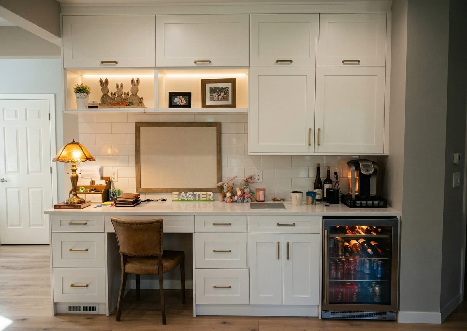 Custom Desk & Wine Bar Station