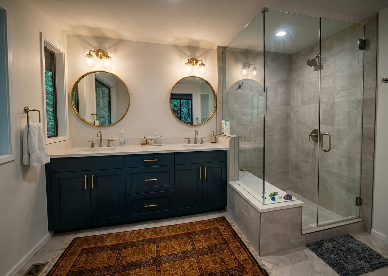 Navy & Gold Master Bath