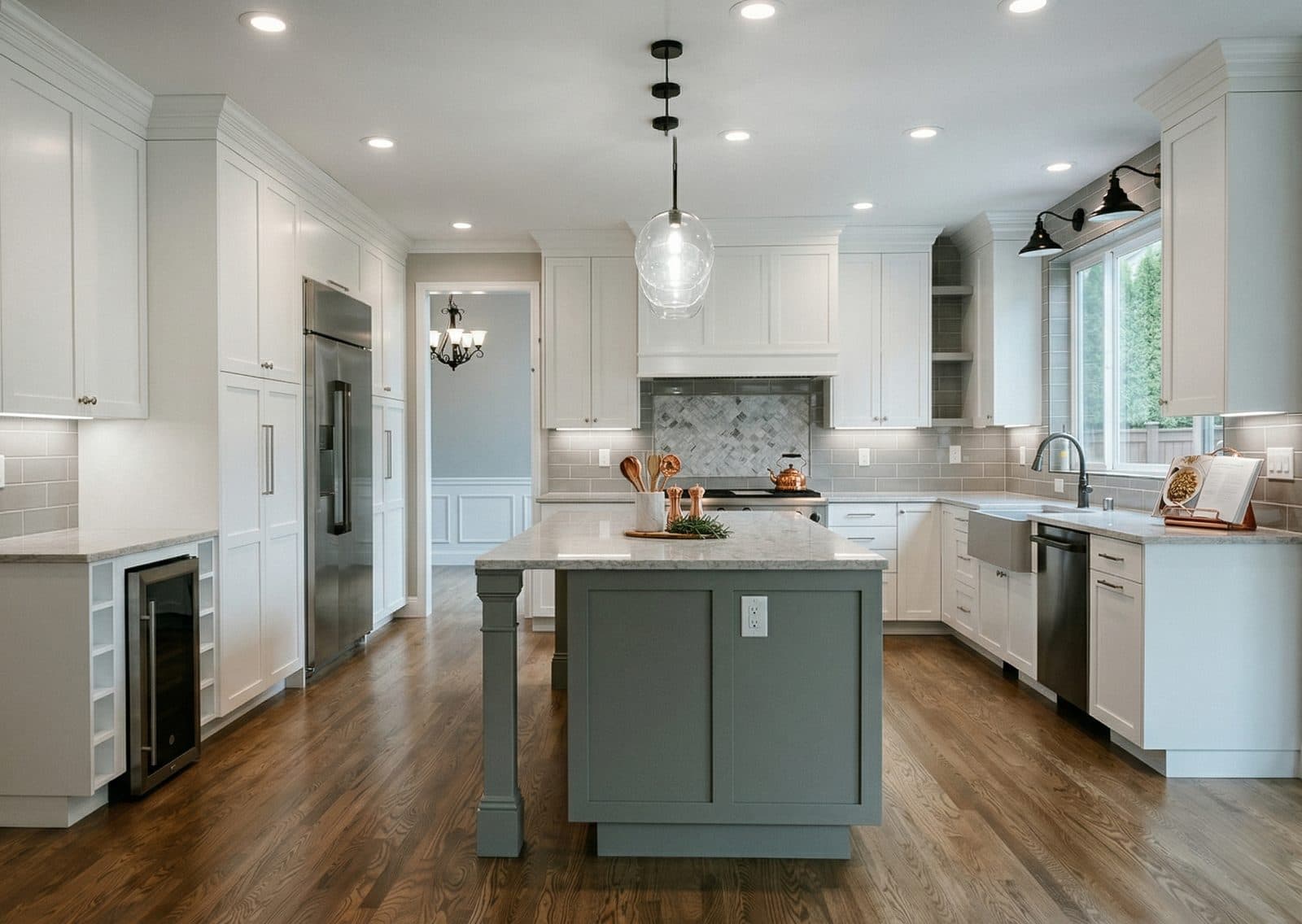 Teal Island Kitchen
