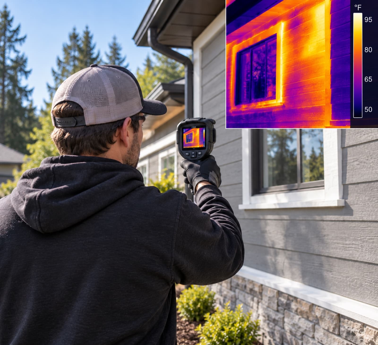 Thermal camera survey of the exterior envelope